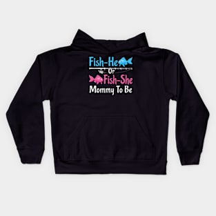 Fish-He Or Fish-She Daddy To Be Gender Reveal Baby Shower Kids Hoodie